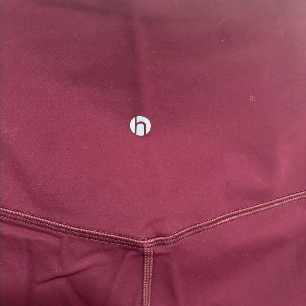 HeyNuts Workout Pro Leggings 25'', Compression 7/8 Workout Pants large burgundy - Picture 7 of 7